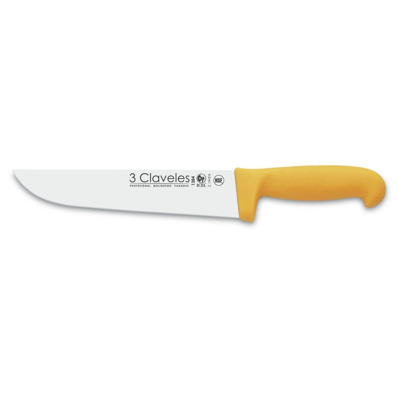 Cuchillo Carnicero Inox. M/pol. Amar 20cm #1384 3 Claveles
