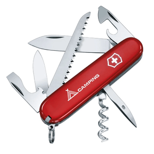 Navaja Camper color Rojo con diseño Victorinox