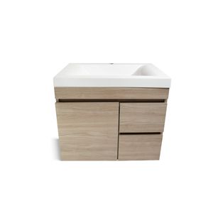 Mueble Organizador A Muro St Bernard + Lavatorio Madera Natural Rohoi